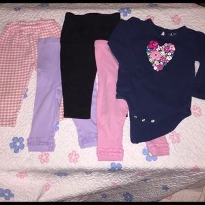 GAP Gerber 4 pants & onesie size 12-18 months girl